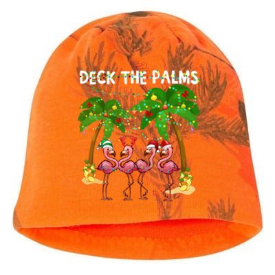 Deck The Palms Merry Flamingo Christmas Funny Gift Great Gift Kati - Camo Knit Beanie