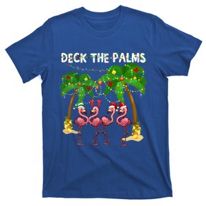 Deck The Palms Merry Flamingo Christmas Funny Gift Great Gift T-Shirt