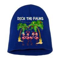 Deck The Palms Merry Flamingo Christmas Funny Gift Great Gift Short Acrylic Beanie