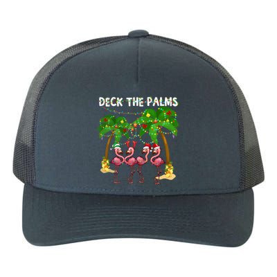 Deck The Palms Merry Flamingo Christmas Funny Gift Great Gift Yupoong Adult 5-Panel Trucker Hat