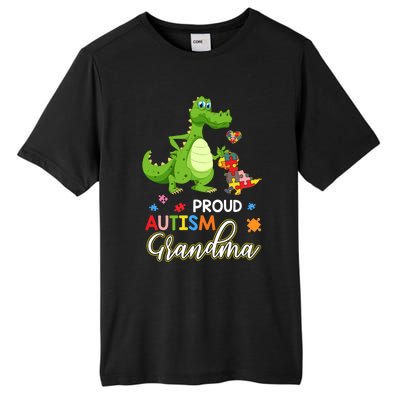 Dinosaur Tgiftrex Proud Autism Grandma Puzzle Autism Awareness Great Gift Tall Fusion ChromaSoft Performance T-Shirt