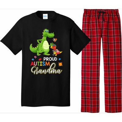 Dinosaur Tgiftrex Proud Autism Grandma Puzzle Autism Awareness Great Gift Pajama Set