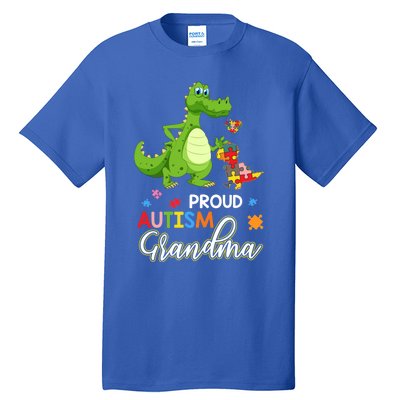 Dinosaur Tgiftrex Proud Autism Grandma Puzzle Autism Awareness Great Gift Tall T-Shirt