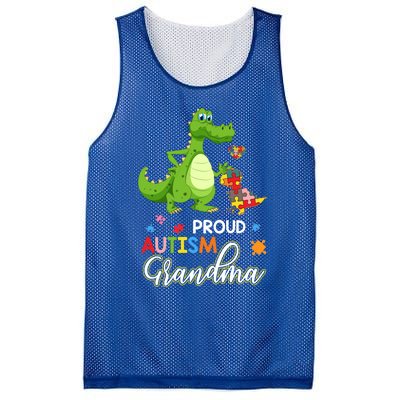 Dinosaur Tgiftrex Proud Autism Grandma Puzzle Autism Awareness Great Gift Mesh Reversible Basketball Jersey Tank