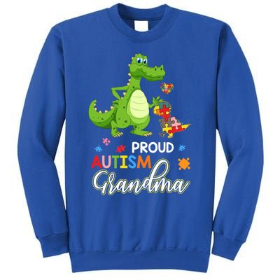 Dinosaur Tgiftrex Proud Autism Grandma Puzzle Autism Awareness Great Gift Tall Sweatshirt