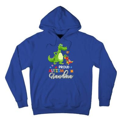 Dinosaur Tgiftrex Proud Autism Grandma Puzzle Autism Awareness Great Gift Tall Hoodie