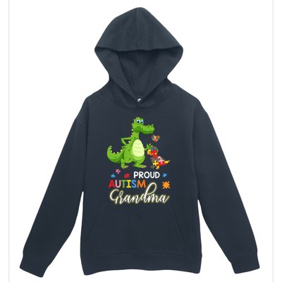 Dinosaur Tgiftrex Proud Autism Grandma Puzzle Autism Awareness Great Gift Urban Pullover Hoodie