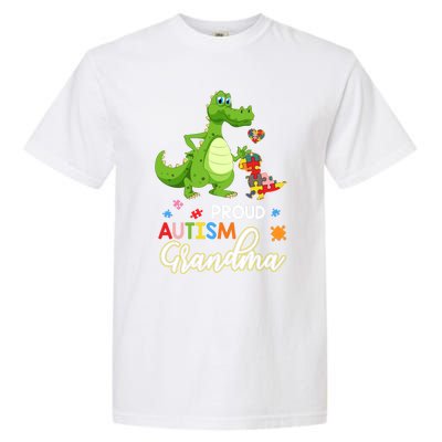 Dinosaur Tgiftrex Proud Autism Grandma Puzzle Autism Awareness Great Gift Garment-Dyed Heavyweight T-Shirt