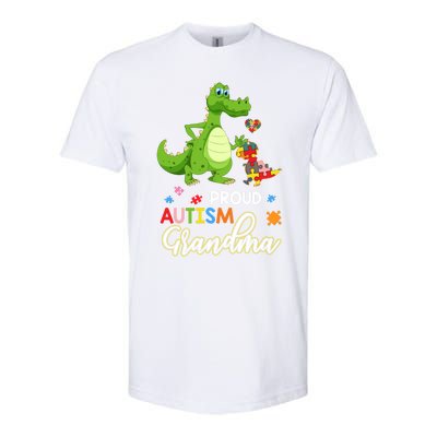 Dinosaur Tgiftrex Proud Autism Grandma Puzzle Autism Awareness Great Gift Softstyle CVC T-Shirt