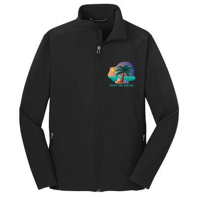 Deck The Palms Merry Flamingo Christmas Gift Core Soft Shell Jacket