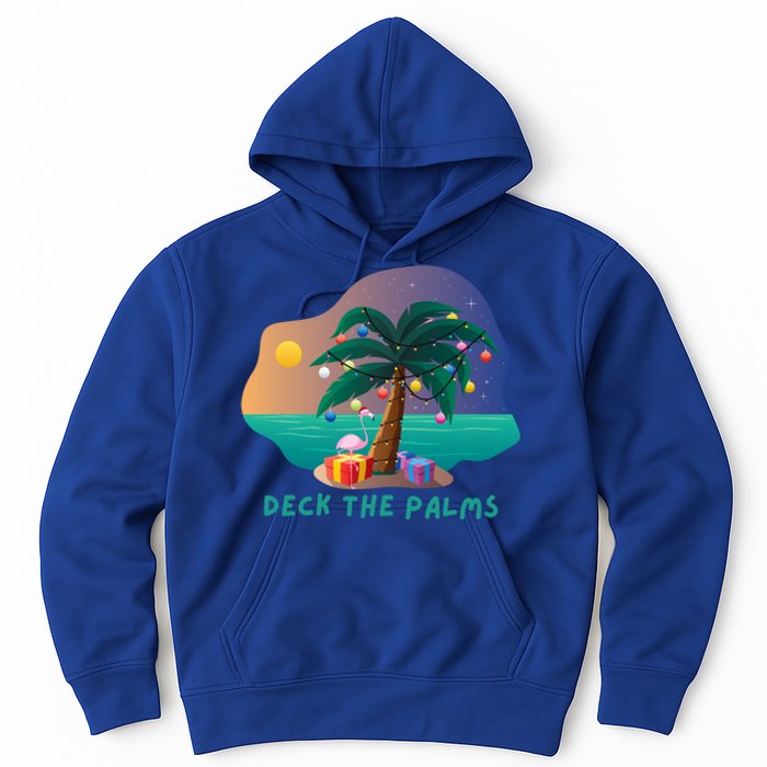 Deck The Palms Merry Flamingo Christmas Gift Hoodie