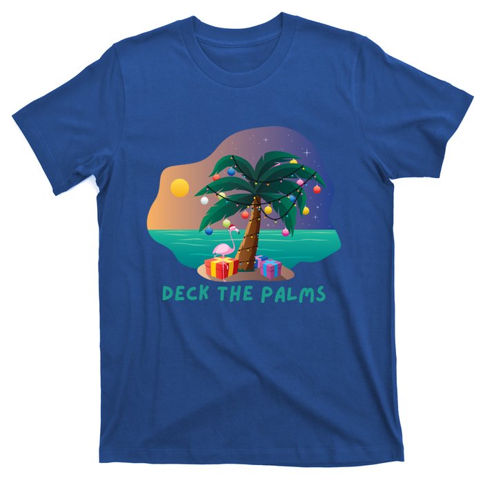 Deck The Palms Merry Flamingo Christmas Gift T-Shirt