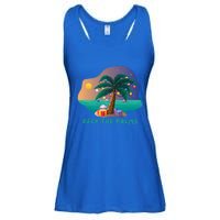 Deck The Palms Merry Flamingo Christmas Gift Ladies Essential Flowy Tank