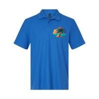 Deck The Palms Merry Flamingo Christmas Gift Softstyle Adult Sport Polo