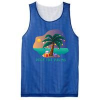 Deck The Palms Merry Flamingo Christmas Gift Mesh Reversible Basketball Jersey Tank