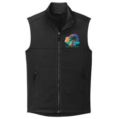 Deck The Palms Merry Flamingo Christmas Gift Collective Smooth Fleece Vest