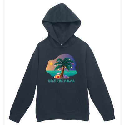 Deck The Palms Merry Flamingo Christmas Gift Urban Pullover Hoodie