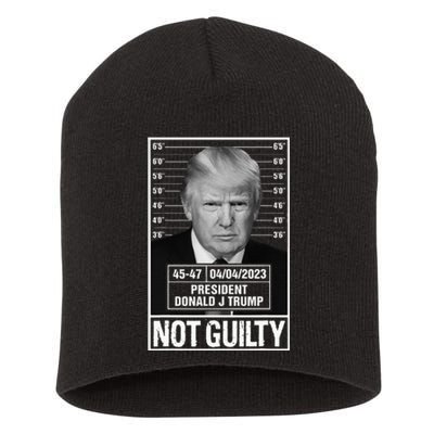 Donald Trump Police Mugshot Photo Not Guilty 4547 President Short Acrylic Beanie