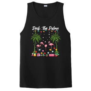 Deck The Palms Pink Flamingos Cool Holiday Christmas Funny Gift Cool Gift PosiCharge Competitor Tank