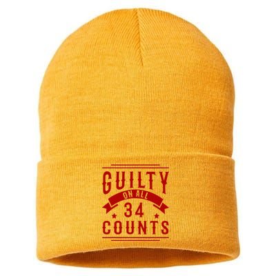 Donald Trump President 45 Guilty On All 34 Counts Charges Sustainable Knit Beanie