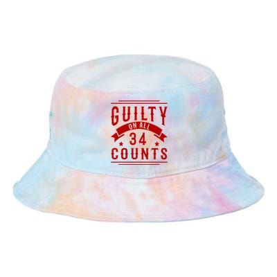 Donald Trump President 45 Guilty On All 34 Counts Charges Tie Dye Newport Bucket Hat