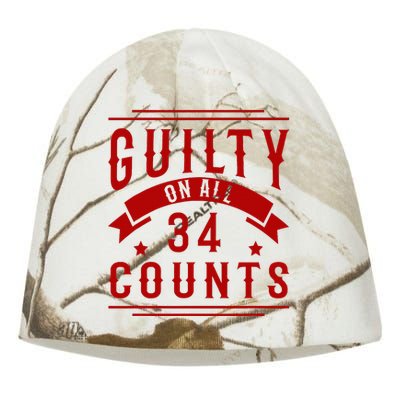 Donald Trump President 45 Guilty On All 34 Counts Charges Kati - Camo Knit Beanie