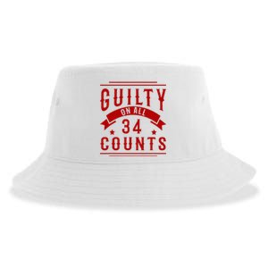 Donald Trump President 45 Guilty On All 34 Counts Charges Sustainable Bucket Hat