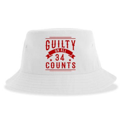 Donald Trump President 45 Guilty On All 34 Counts Charges Sustainable Bucket Hat