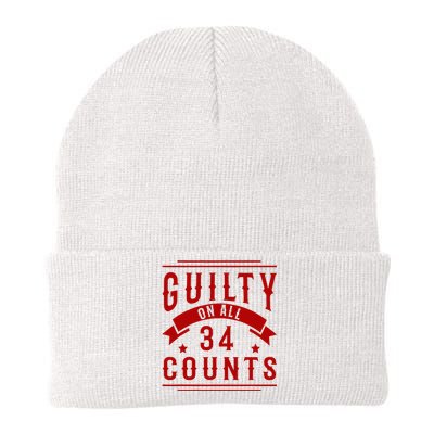 Donald Trump President 45 Guilty On All 34 Counts Charges Knit Cap Winter Beanie