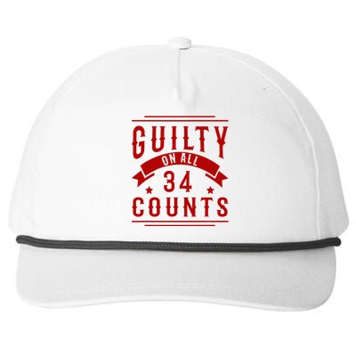 Donald Trump President 45 Guilty On All 34 Counts Charges Snapback Five-Panel Rope Hat