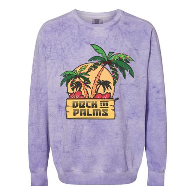 Deck The Palms Cute Gift Colorblast Crewneck Sweatshirt