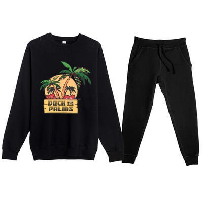 Deck The Palms Cute Gift Premium Crewneck Sweatsuit Set