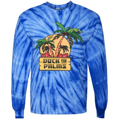 Deck The Palms Cute Gift Tie-Dye Long Sleeve Shirt