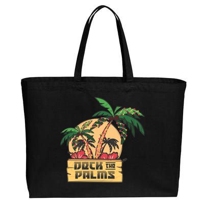 Deck The Palms Cute Gift Cotton Canvas Jumbo Tote