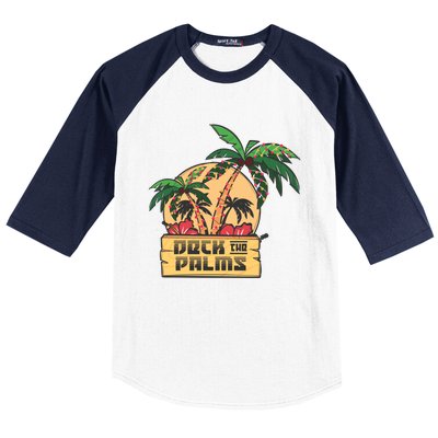 Deck The Palms Cute Gift Baseball Sleeve Shirt