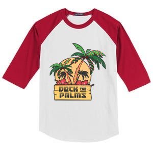 Deck The Palms Cute Gift Kids Colorblock Raglan Jersey