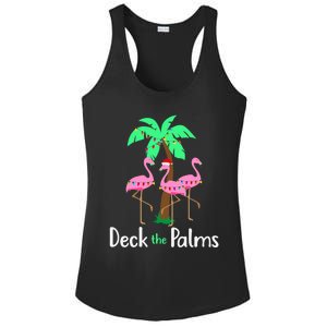 Deck The Palm Trees Flamingo Christmas Holiday Funny Gift Ladies PosiCharge Competitor Racerback Tank