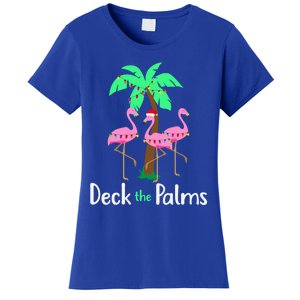 Deck The Palm Trees Flamingo Christmas Holiday Funny Gift Women's T-Shirt