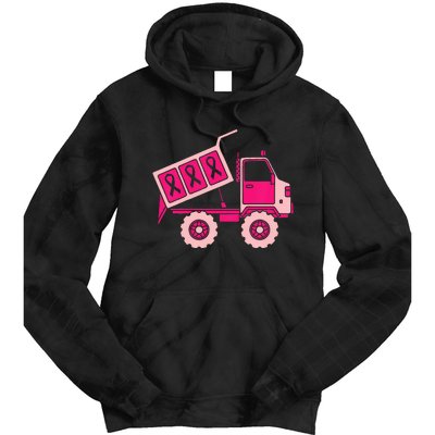 Dump Truck P.I.N.K Ribbon Breast Cancer Awareness Tie Dye Hoodie