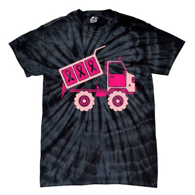 Dump Truck P.I.N.K Ribbon Breast Cancer Awareness Tie-Dye T-Shirt