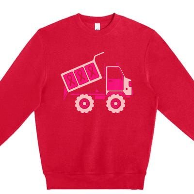 Dump Truck P.I.N.K Ribbon Breast Cancer Awareness Premium Crewneck Sweatshirt