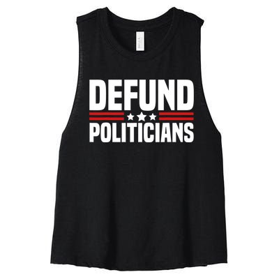 Defund The Politicians Patriotically Politics Libertarian Women's Racerback Cropped Tank