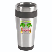 Deck the Palms Merry Flamingo Christmas funny 16oz Travel Tumbler