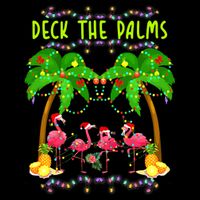 Deck the Palms Merry Flamingo Christmas funny 16oz Travel Tumbler