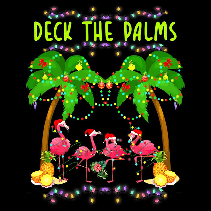 Deck the Palms Merry Flamingo Christmas funny 16oz Travel Tumbler