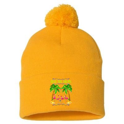 Deck the Palms Merry Flamingo Christmas funny Pom Pom 12in Knit Beanie