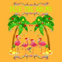 Deck the Palms Merry Flamingo Christmas funny Pom Pom 12in Knit Beanie