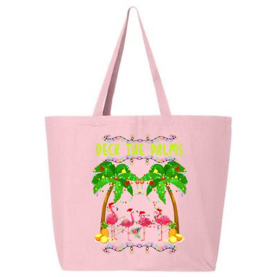 Deck the Palms Merry Flamingo Christmas funny 25L Jumbo Tote