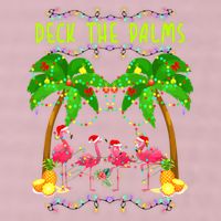 Deck the Palms Merry Flamingo Christmas funny 25L Jumbo Tote