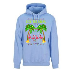 Deck the Palms Merry Flamingo Christmas funny Unisex Surf Hoodie